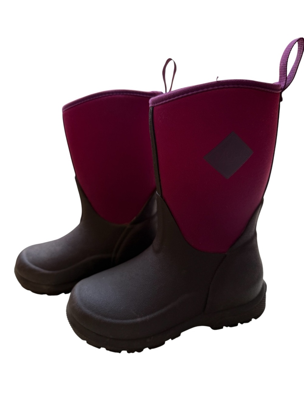 Muck Boots Kids Waterproof Rain Boots in Plum and Chocolate size 12 youth